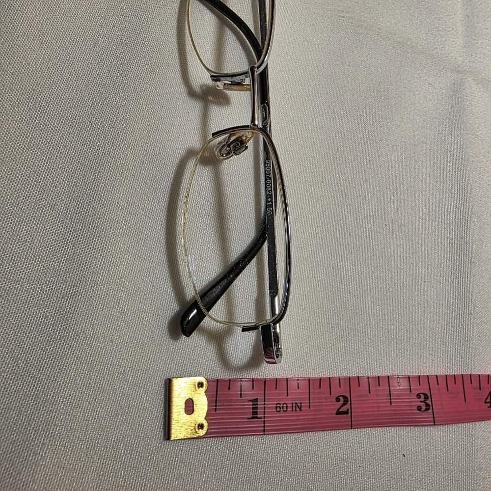 Semi-Rimless Goldtone Metal Frame Reading Glasses +1.5 Power